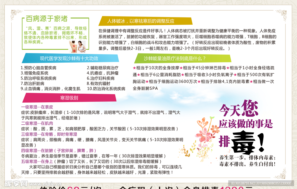 排毒养生展板