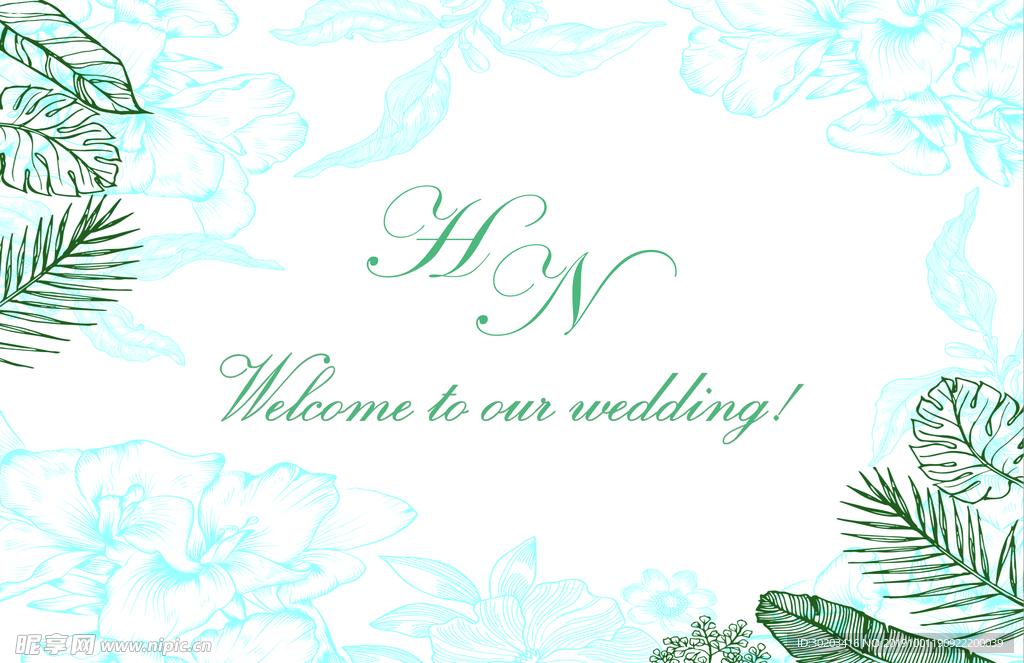 浅蓝色婚礼背景  婚庆背景