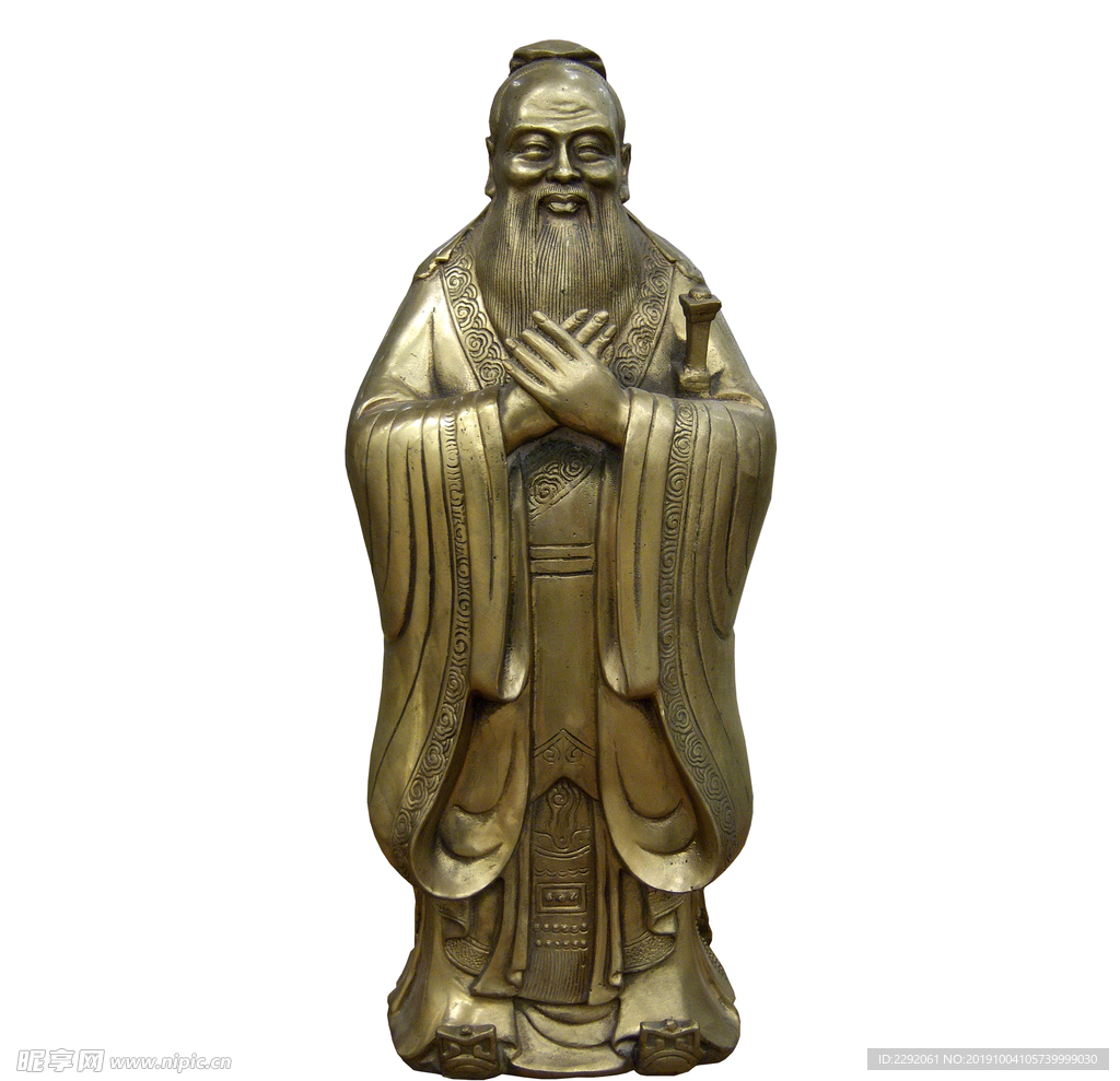 孔夫子孔子青铜像免扣素材