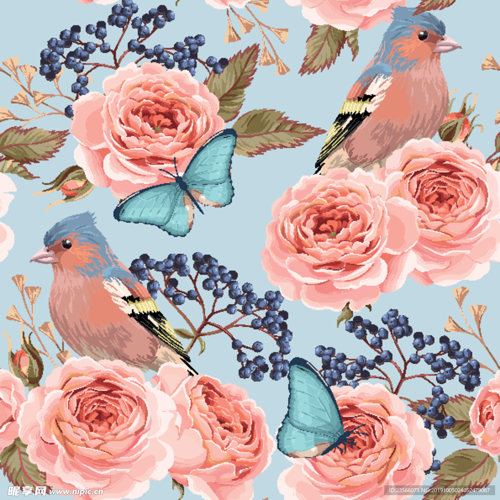 复古美式装饰画花朵