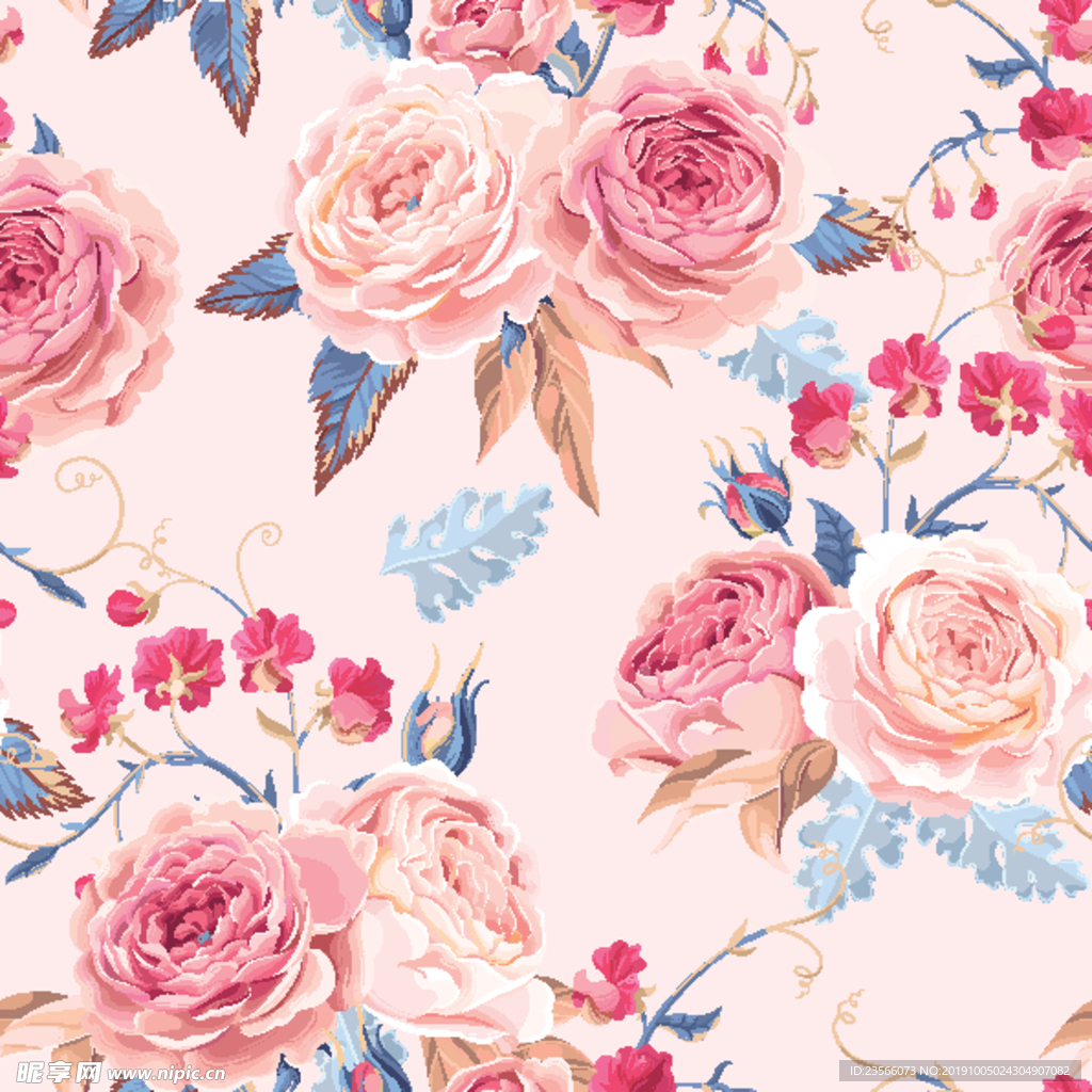 复古美式装饰画花朵