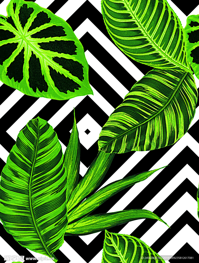 民族风 数码印花 方巾 棕榈叶