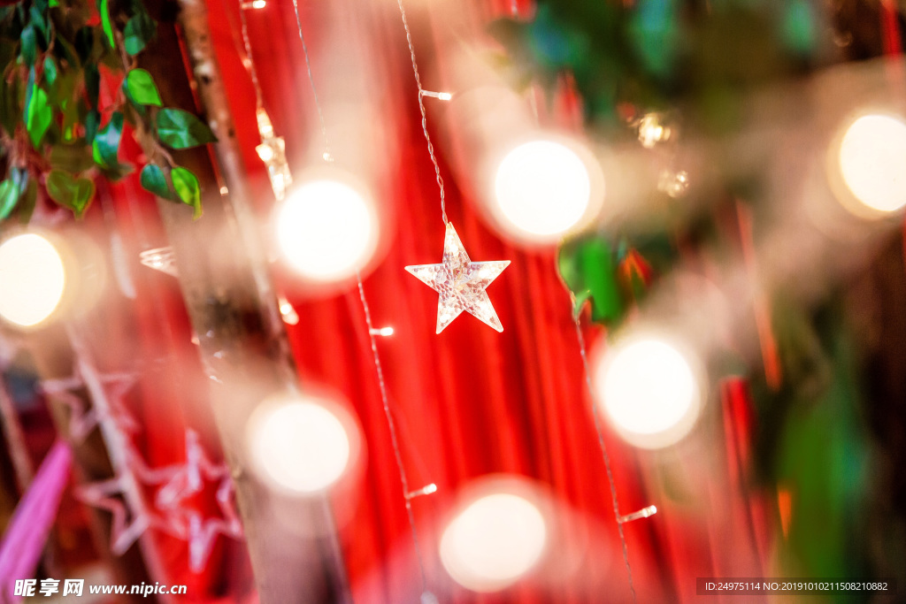 红色背景 星星 梦幻背景