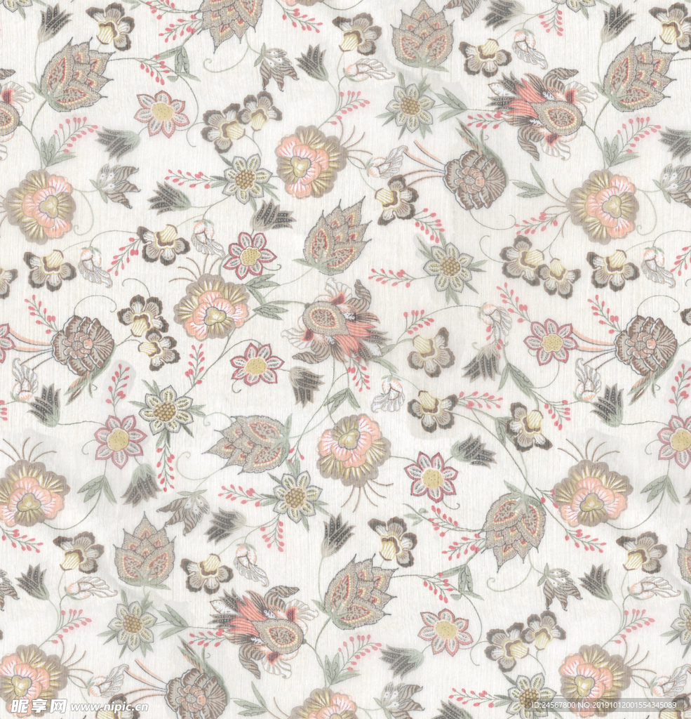 数码印花 花卉 手绘花