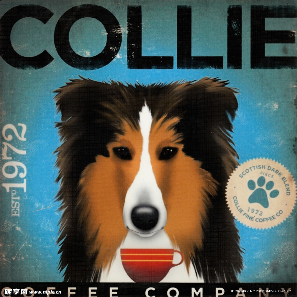 欧美风可爱狗狗玩球萌宠装饰画