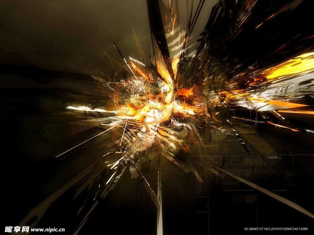 暗色系破碎科幻背景