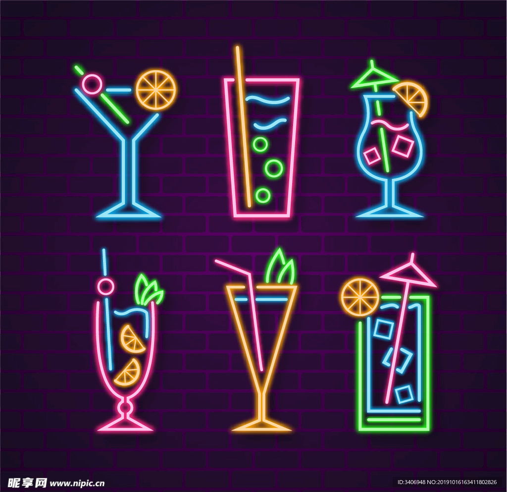 霓虹鸡尾酒饮料