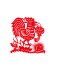 十二生肖公鸡剪纸窗花