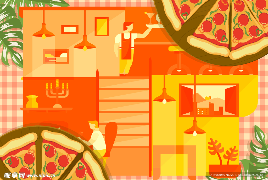 创意西餐餐馆海报