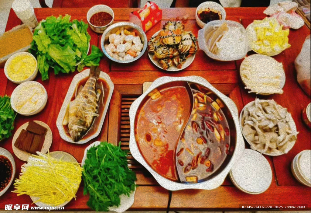 美食摄影油画效果图