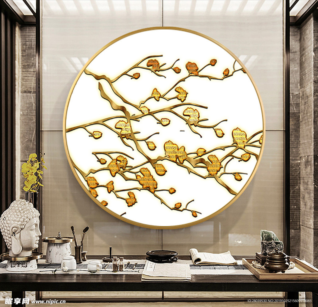 手绘工笔花开富贵