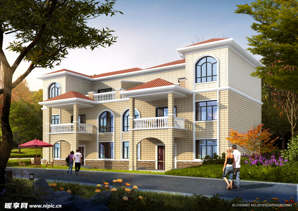 安置房效果图 别墅单体效果图