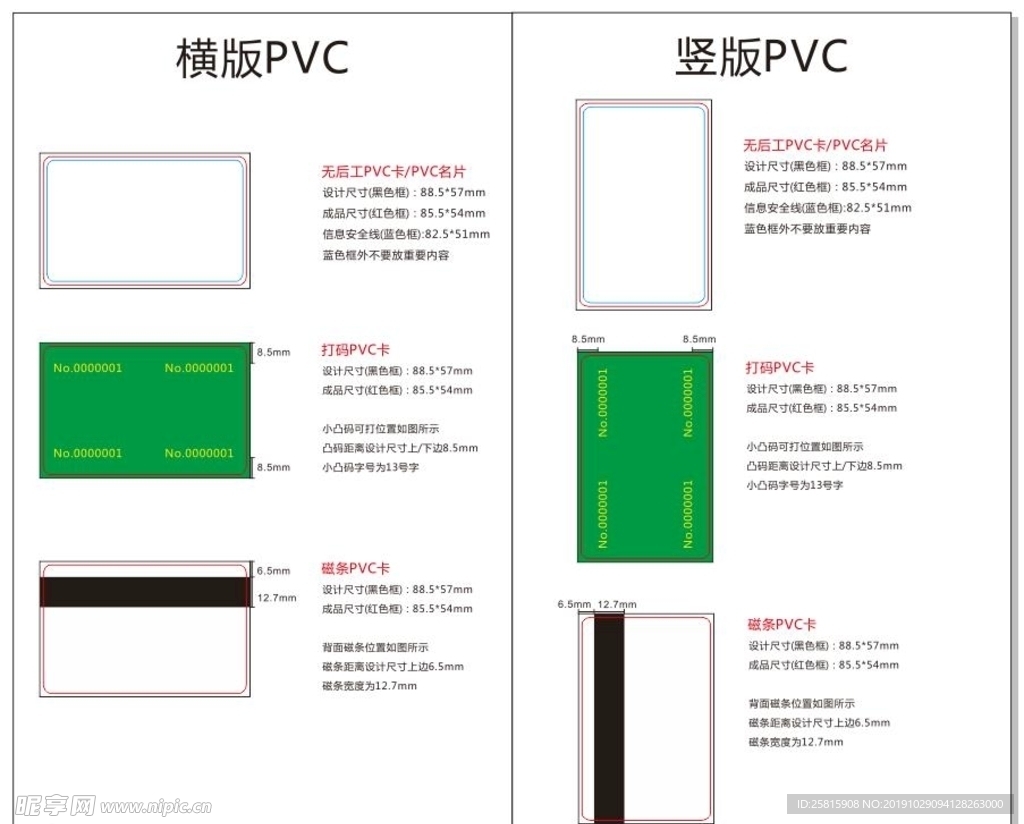 PVC卡设计 印刷 打印标准