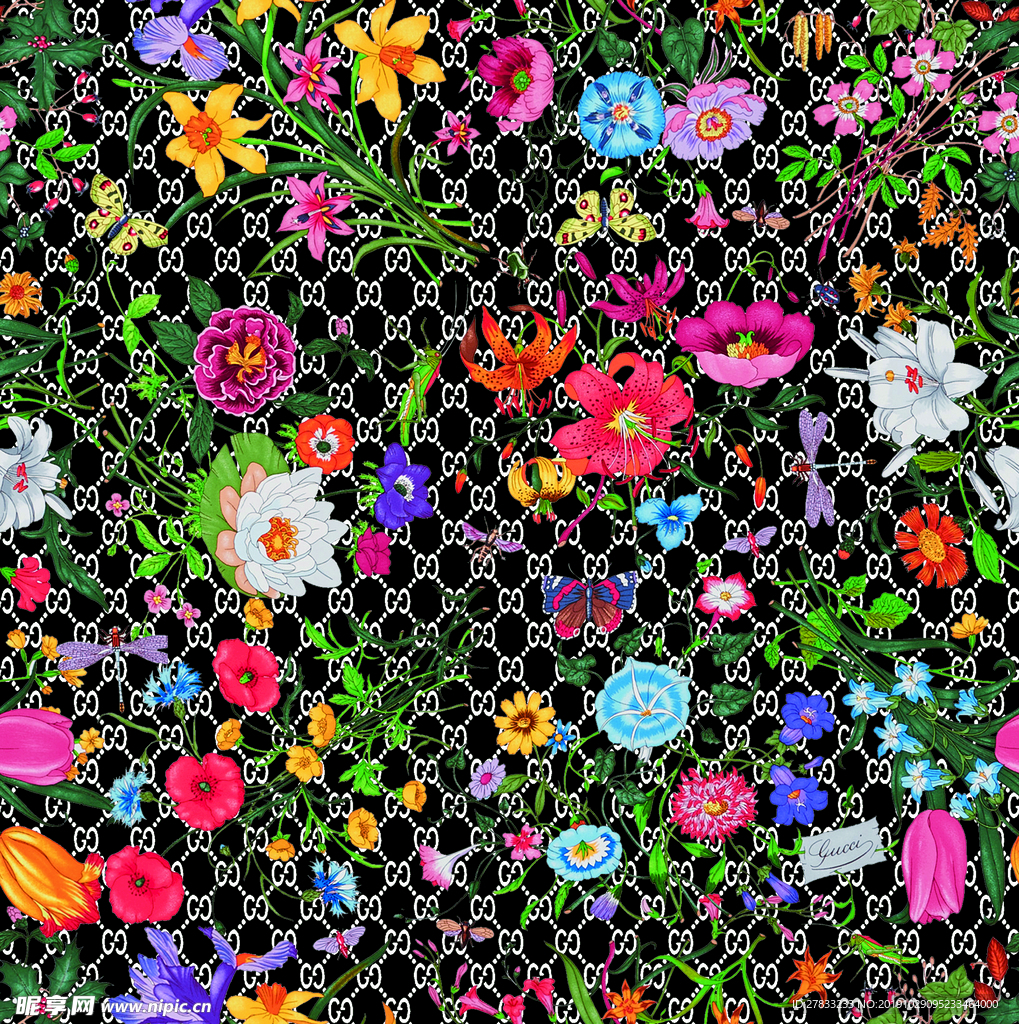 大牌 花卉  男装 女装 图案