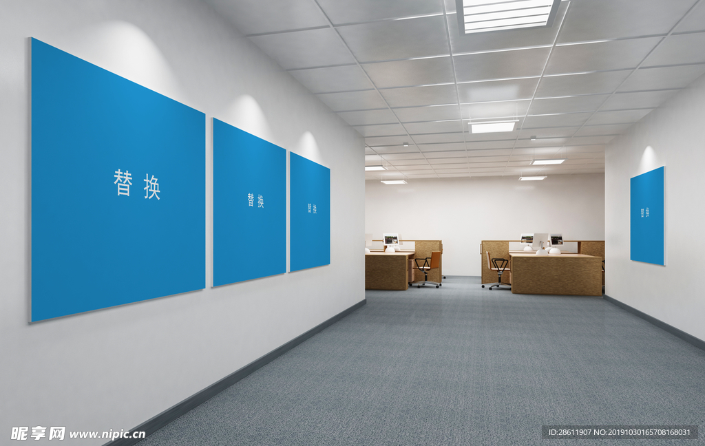 企业过道走廊展板样机