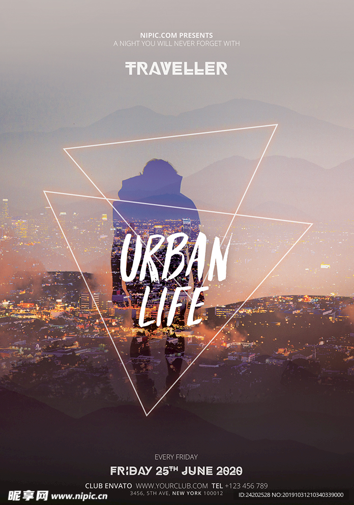 创意未来都市梦想创意PSD海报