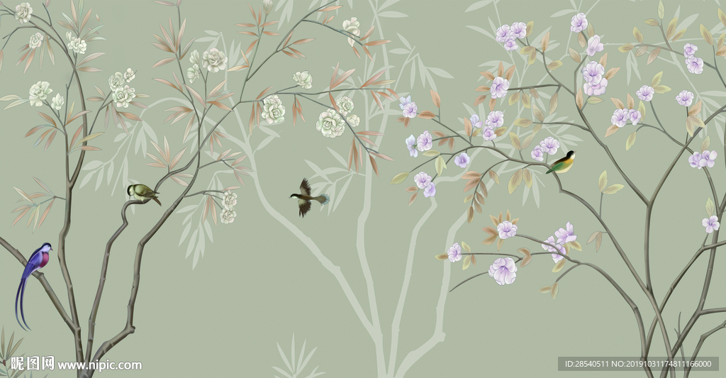 新中式花鸟图图片