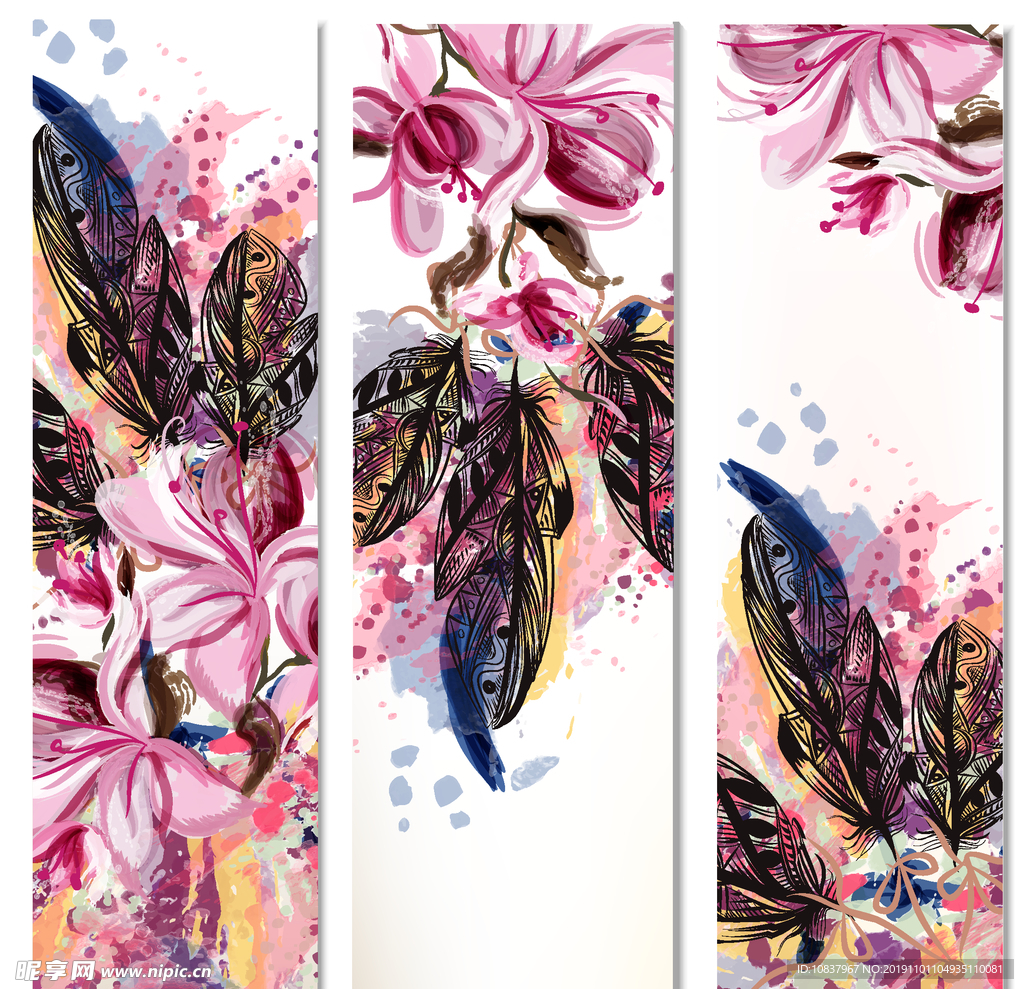 高清 欧式花玄关画 TIF分层