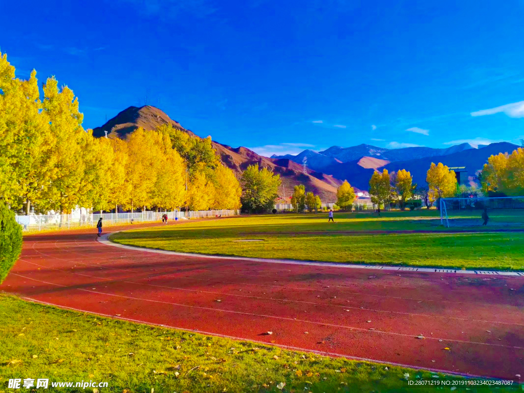 学校操场风景照