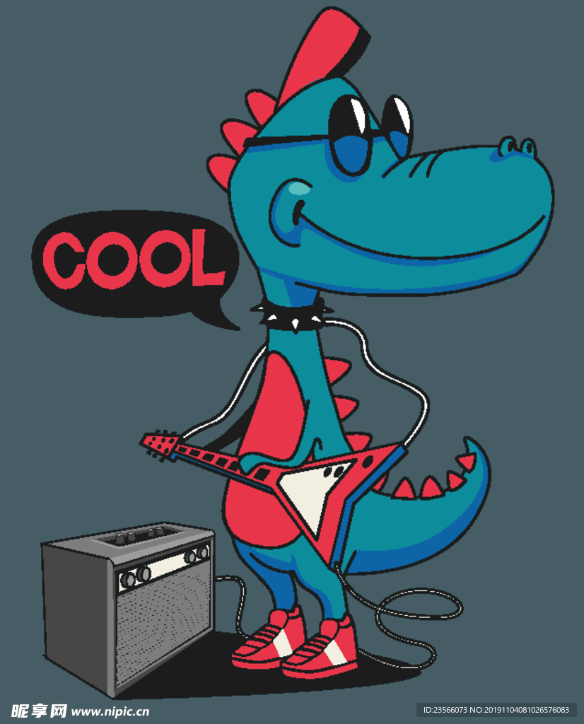 卡通恐龙插画图案