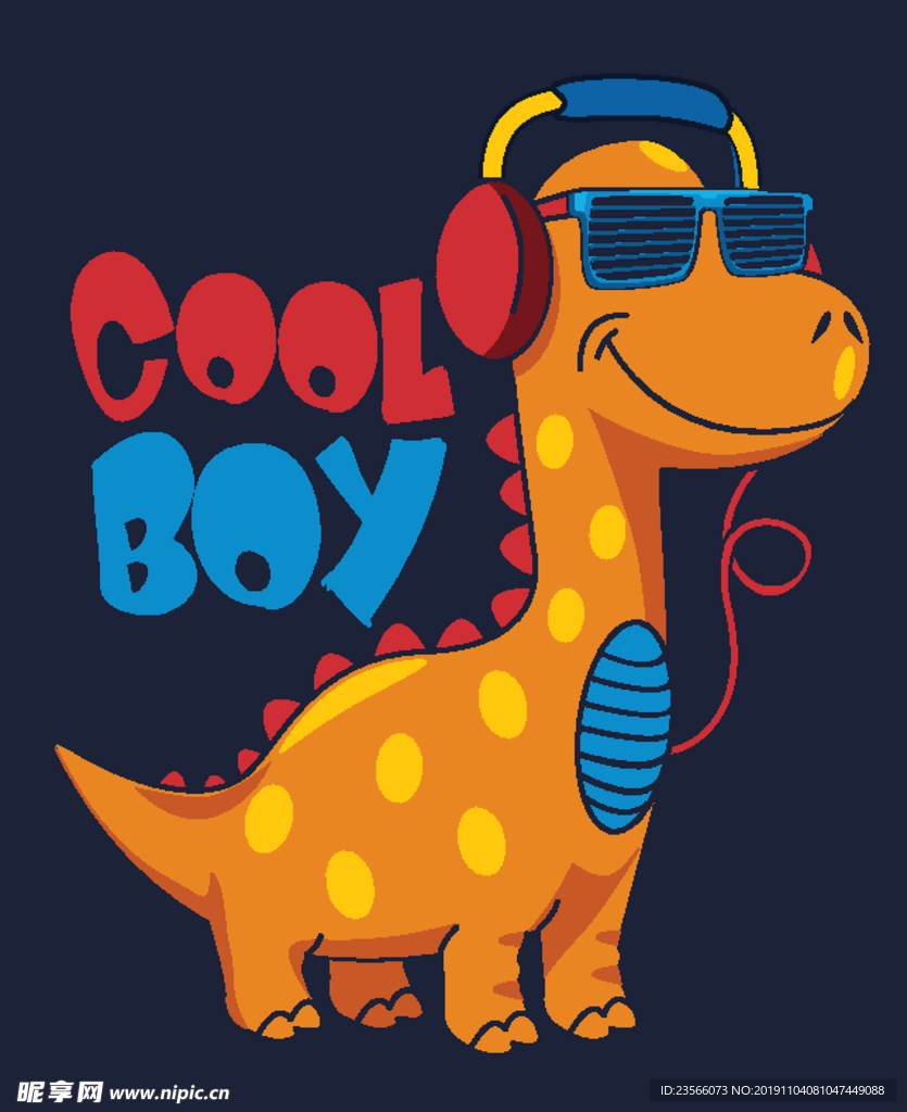 卡通恐龙插画图案