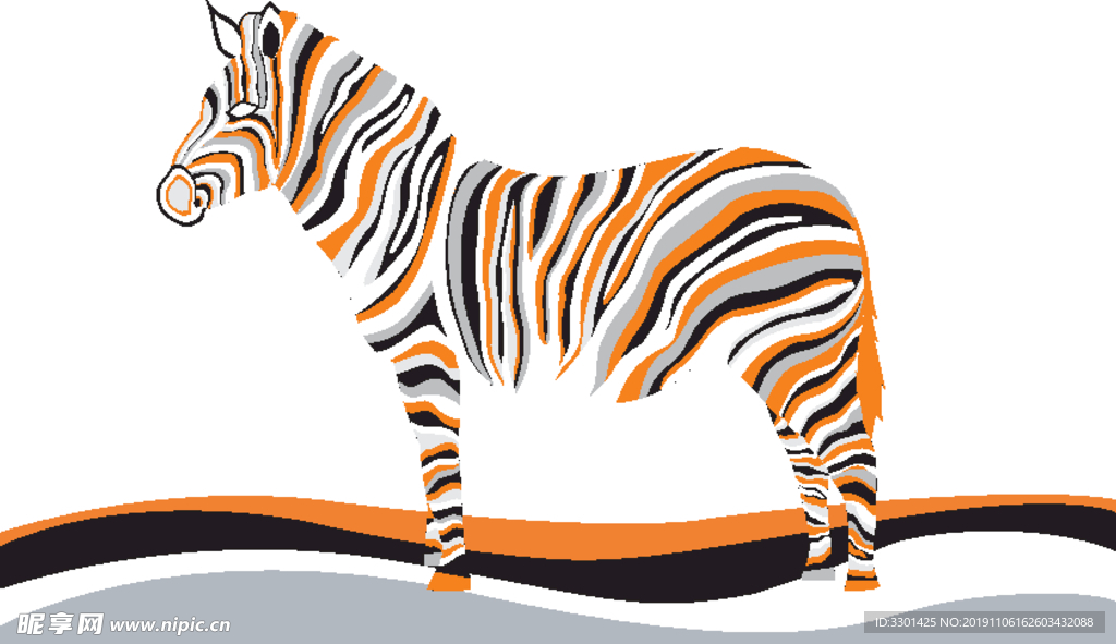 野生动物系列 斑马 矢量图 动