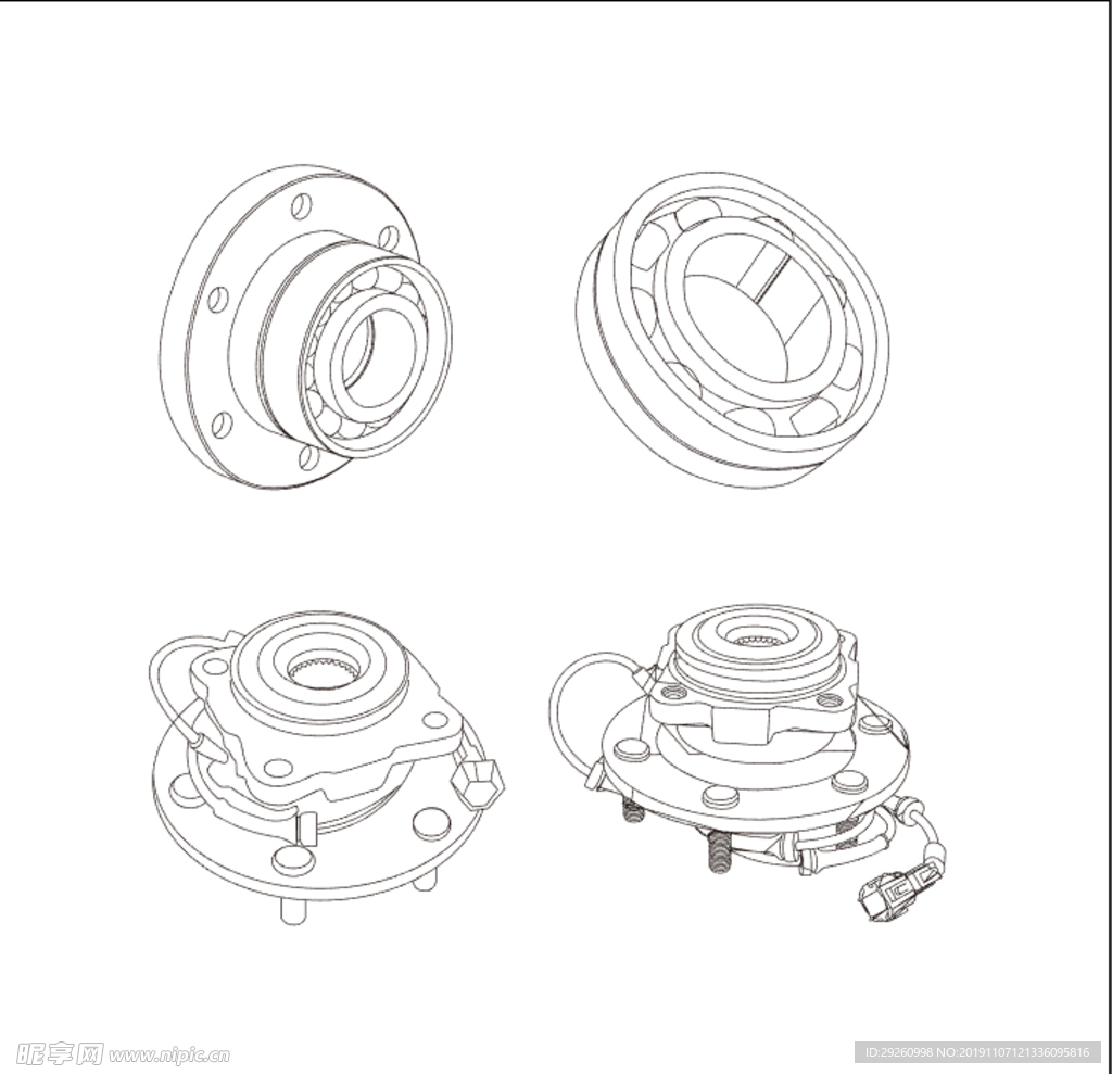 轴承线稿图