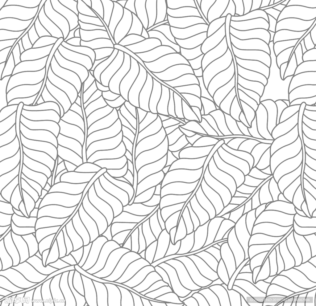 树叶底纹叶子无缝背景矢量素材