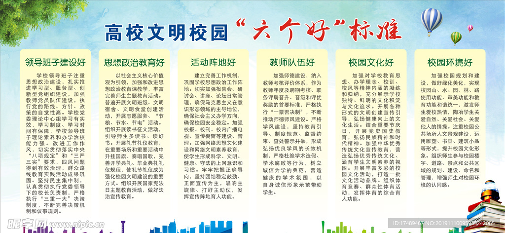 高校文明校园 六个好标准