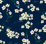 方巾 小白花 手绘花方巾