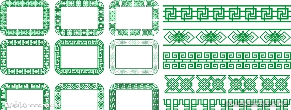 中式雕花边框素材