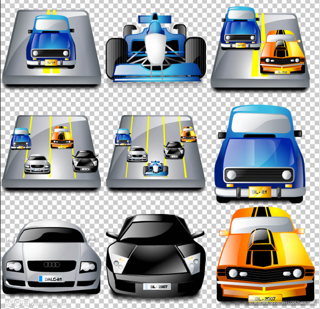 几款华丽的汽车PN透明背景免扣