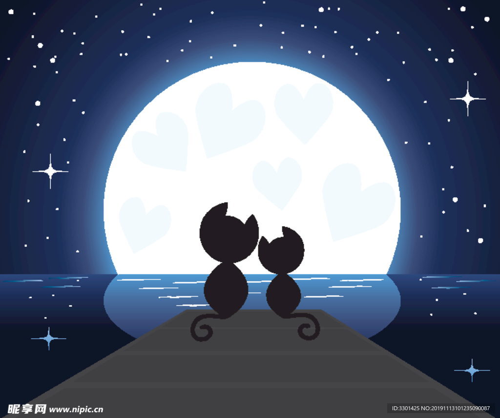 猫背影卡通动物系列