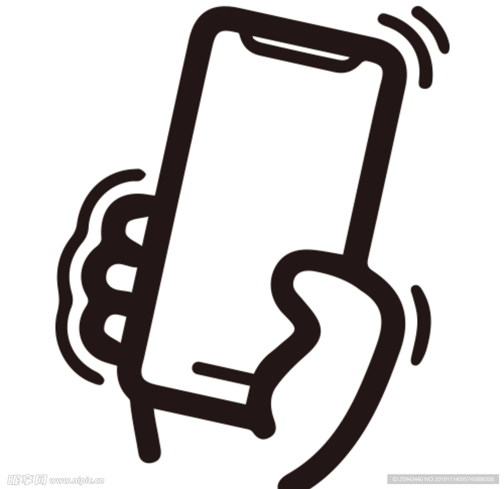 UI图标手机摇一摇图标l矢量图