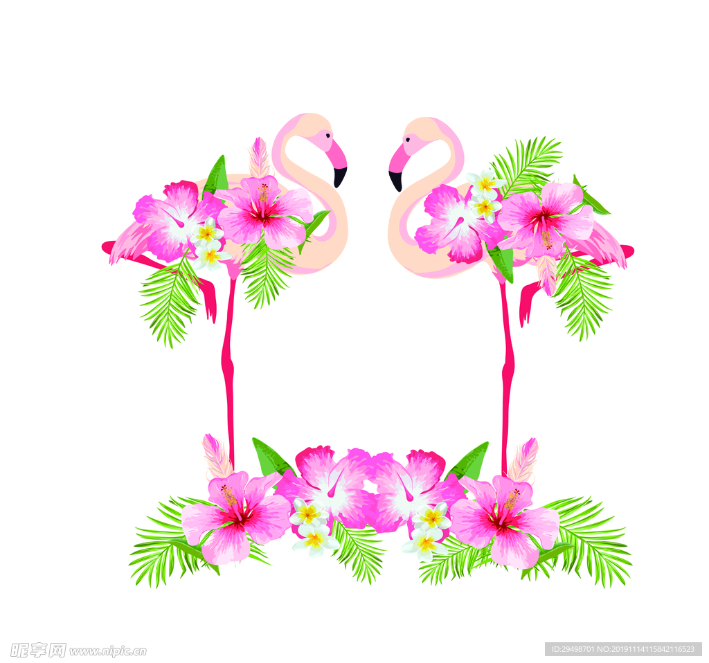 火烈鸟花卉组合