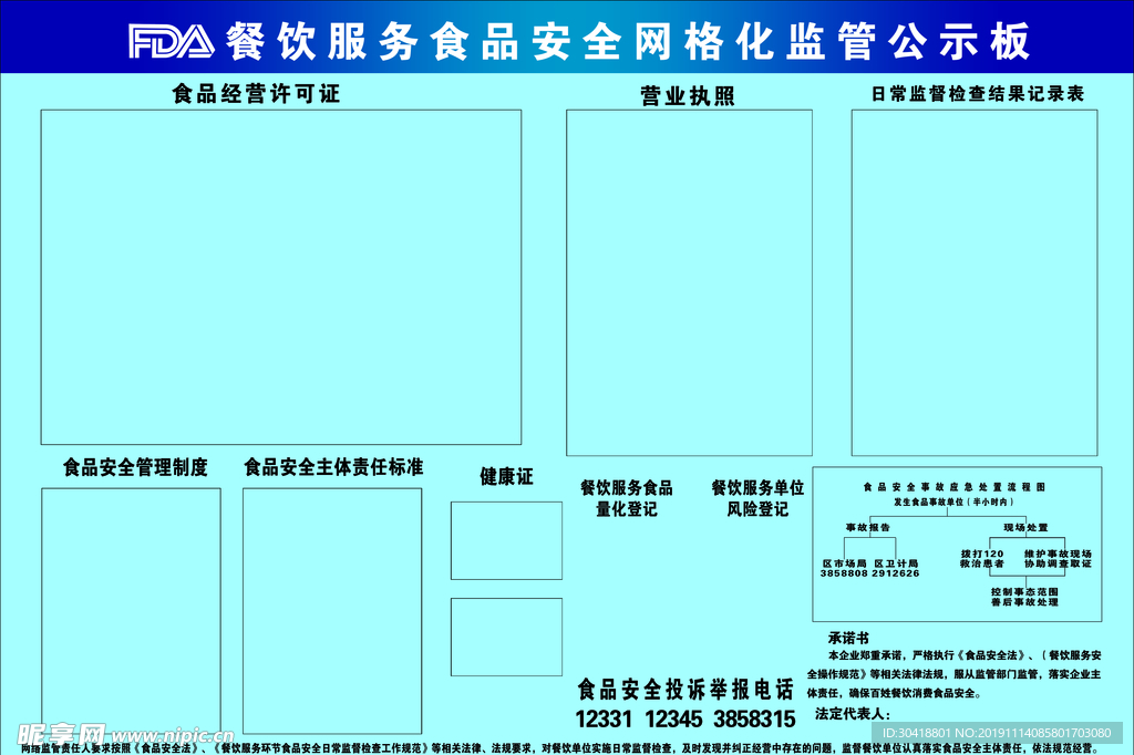 餐饮服务公示栏