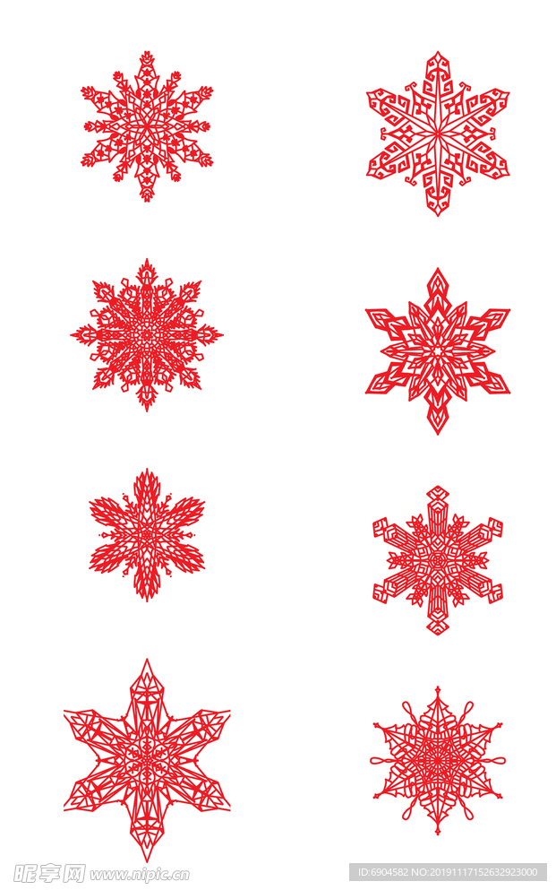 原创雪花剪纸图案