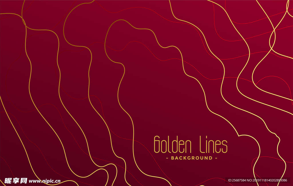 红色抽象波浪线性背景