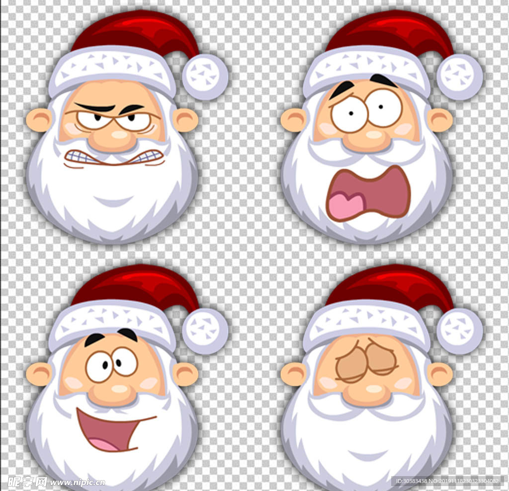 5款可爱的圣诞老人PN免扣素材