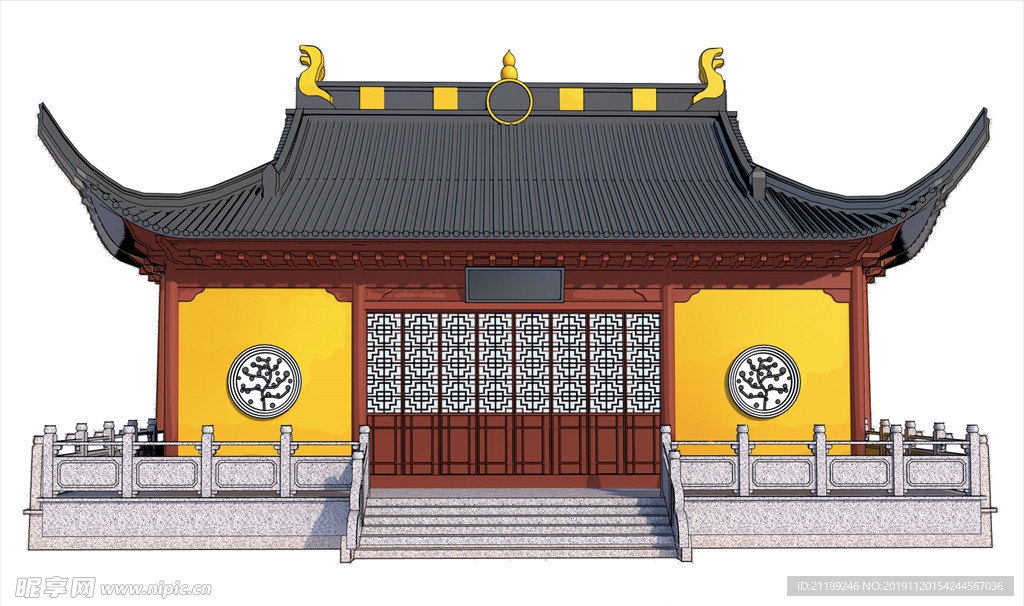 天王殿素材 手绘 卡通