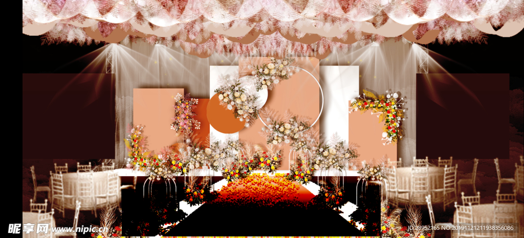 婚礼背景效果图