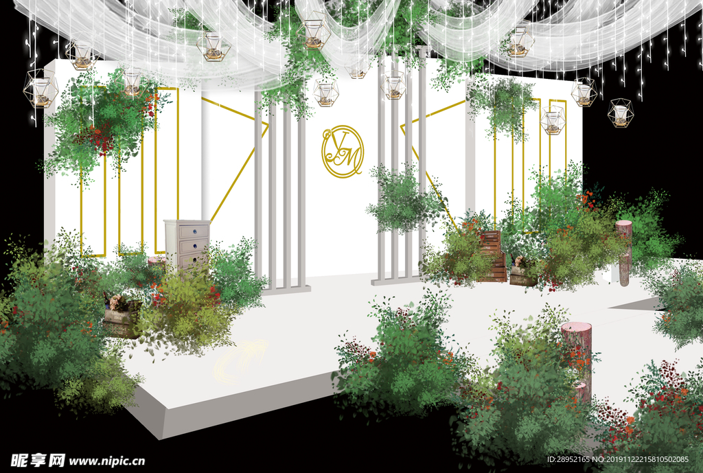 婚礼典礼背景效果图