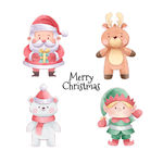 精致矢量手绘圣诞节人物插画