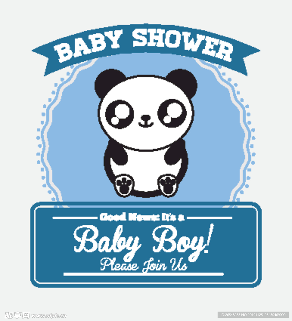 熊猫邀请函卡片