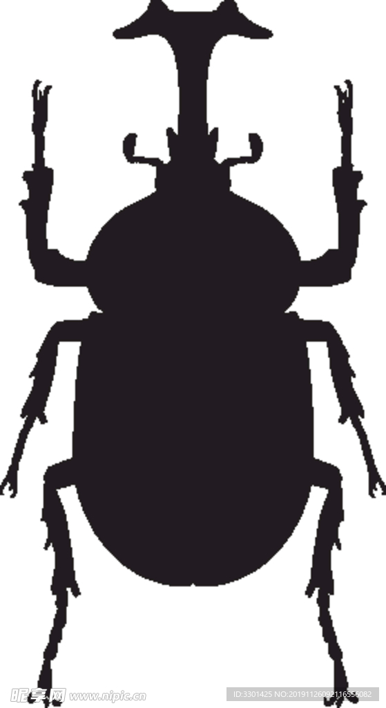 昆虫系列 独角仙剪影