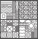 无缝连接几何底图线稿子组合