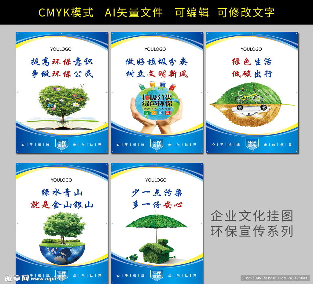 企业文化宣传挂图 环保宣传