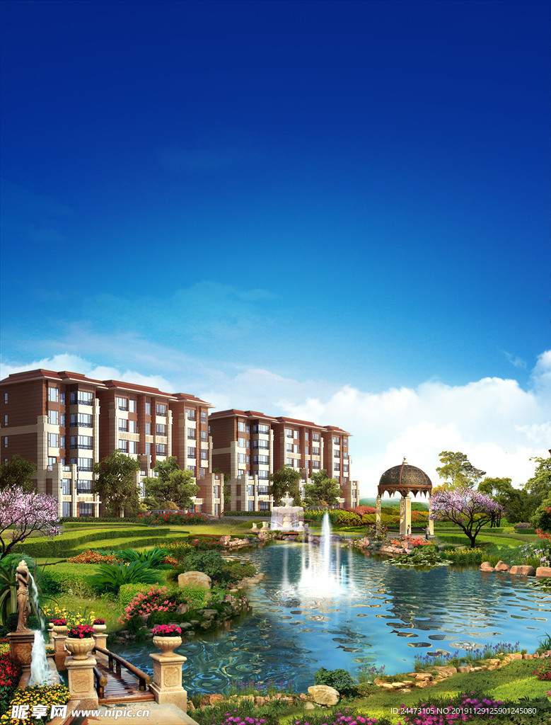 地产 园林 唯美 洋房 合图