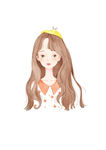 小女孩小清新头像插画