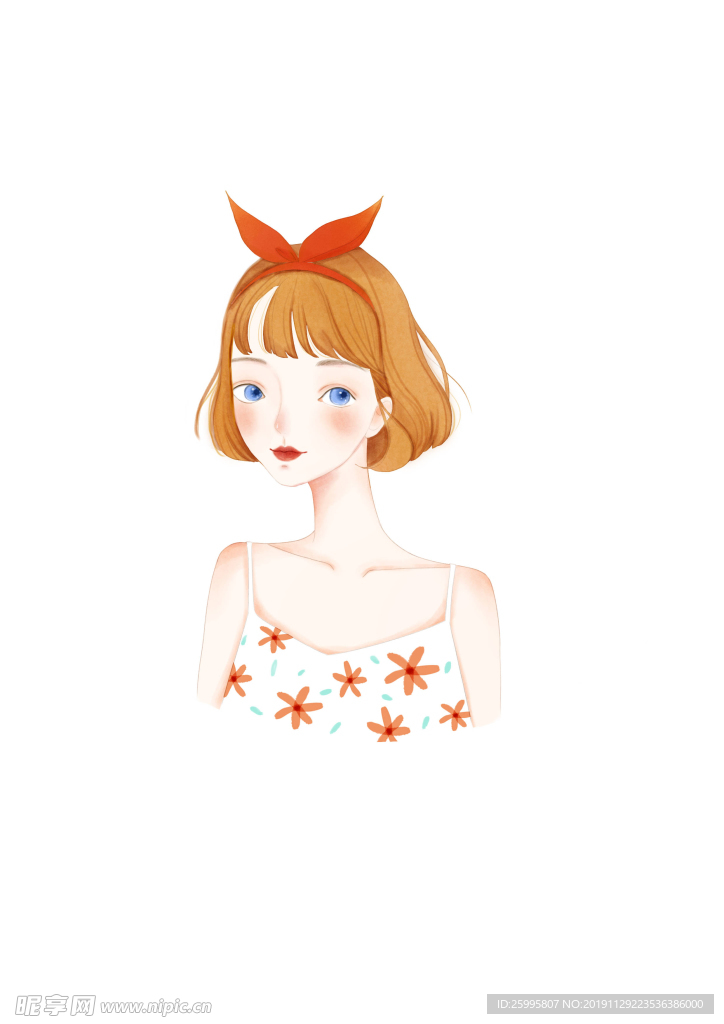 小清新女孩插画头像手绘画